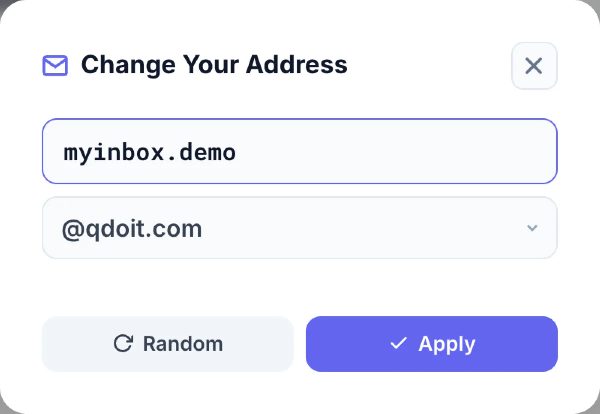Create a custom temp mail address with your own username